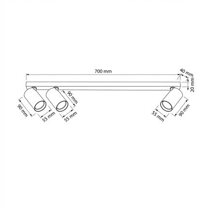 Brilagi - Spot d'éclairage SELE LONG 3xGU10/30W/230V beige