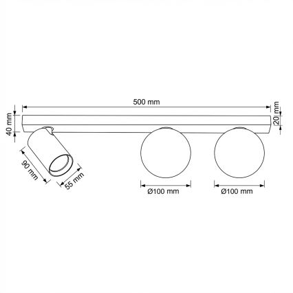 Brilagi - Spot directionnel SELE BALL 1xGU10/30W/230V + 2xG9/10W noir