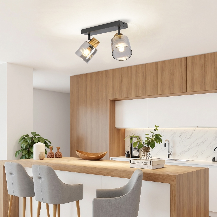 Brilagi - Spot HYGGE 2xE14/15W/230V noir/fumé