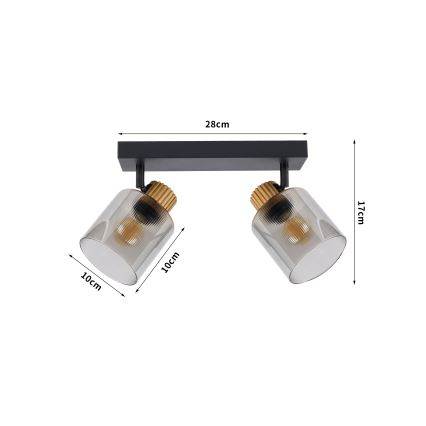 Brilagi - Spot HYGGE 2xE14/15W/230V noir/fumé