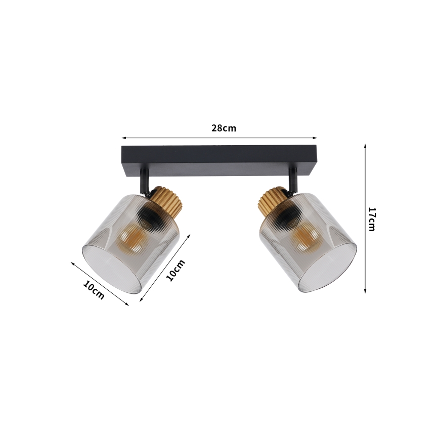 Brilagi - Spot HYGGE 2xE14/15W/230V noir/fumé