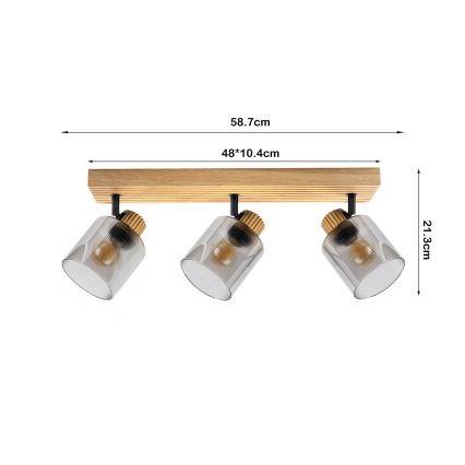 Brilagi - Spot HYGGE 3xE14/15W/230V bois/fumé