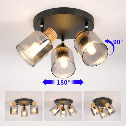 Brilagi - Spot HYGGE 3xE14/15W/230V noir/fumé