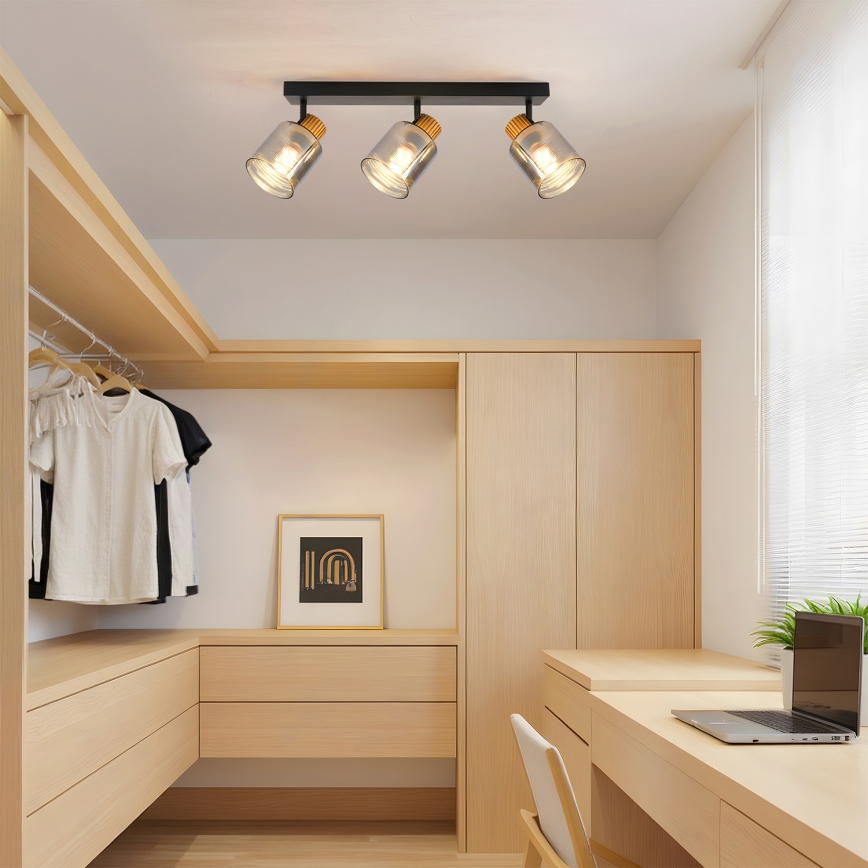 Brilagi - Spot HYGGE 3xE14/15W/230V noir/fumé