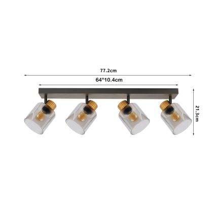 Brilagi - Spot HYGGE 3xE14/15W/230V noir/fumé