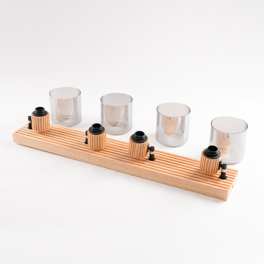 Brilagi - Spot HYGGE 4xE14/15W/230V hévéa/fumé