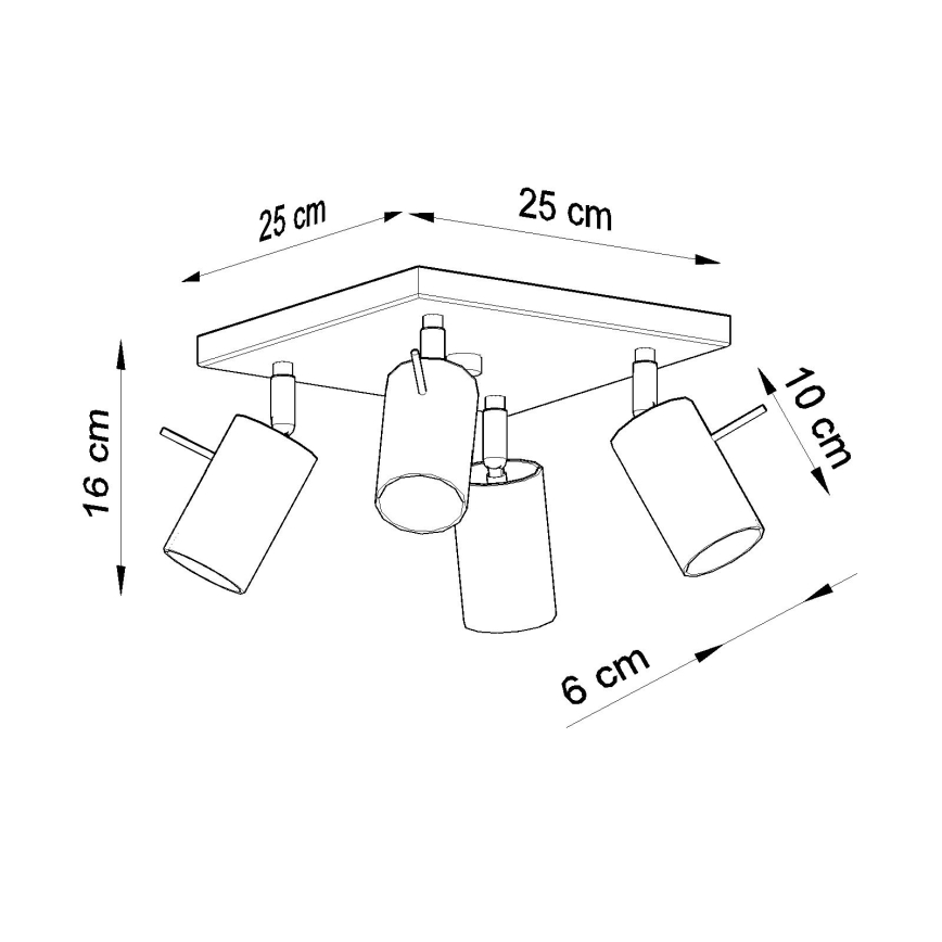 Brilagi -  Spot LED ASMUS 4xGU10/7W/230V noir