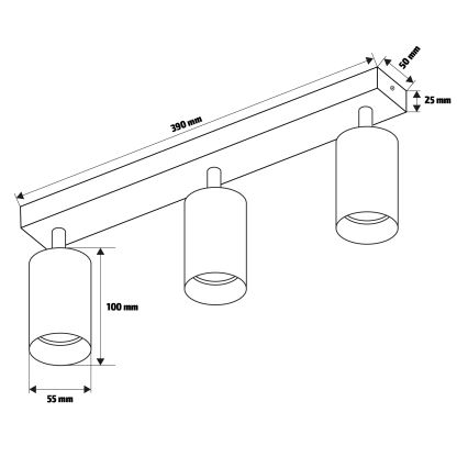 Brilagi - Spot LED RGBW dimmable SELE 3xGU10/6W/230V 3000K noir/doré + télécommande