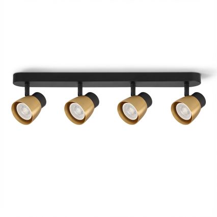 Brilagi - Spot LED RGBW dimmable NUGGET 4xGU10/6W/230V 2700-6500K Wi-Fi noir/or