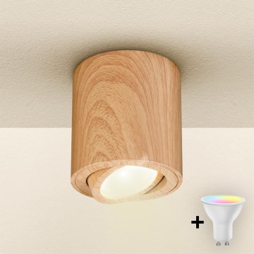 Brilagi - Spot LED RGBW dimmable MIA 1xGU10/4,8W/230V 3000K 84x80 mm marron + télécommande