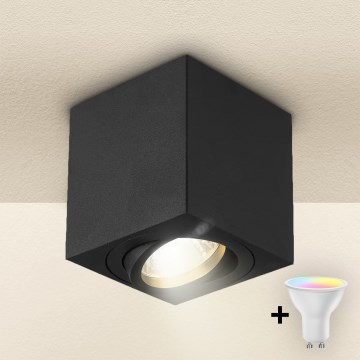 Brilagi - Spot LED RGBW dimmable MIA 1xGU10/6W/230V 3000K 84x80 mm noir + télécommande