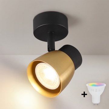 Brilagi - Spot LED RGBW dimmable NUGGET 1xGU10/6W/230V noir/doré