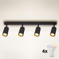 Brilagi - Spot LED RGBW dimmable SELE 4xGU10/6W/230V 3000K noir/doré + télécommande
