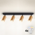 Brilagi - Spot LED RGBW dimmable SELE DIAMANT 4xGU10/4,8W/230V 3000K doré + télécommande