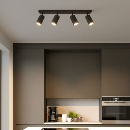 Brilagi - Spot LED RGBW à intensité variable SELE MODERN 4xGU10/4,8W/230V 3000K noir + télécommande