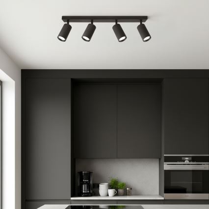 Brilagi - Spot LED RGBW à intensité variable SELE MODERN 4xGU10/4,8W/230V 3000K noir + télécommande