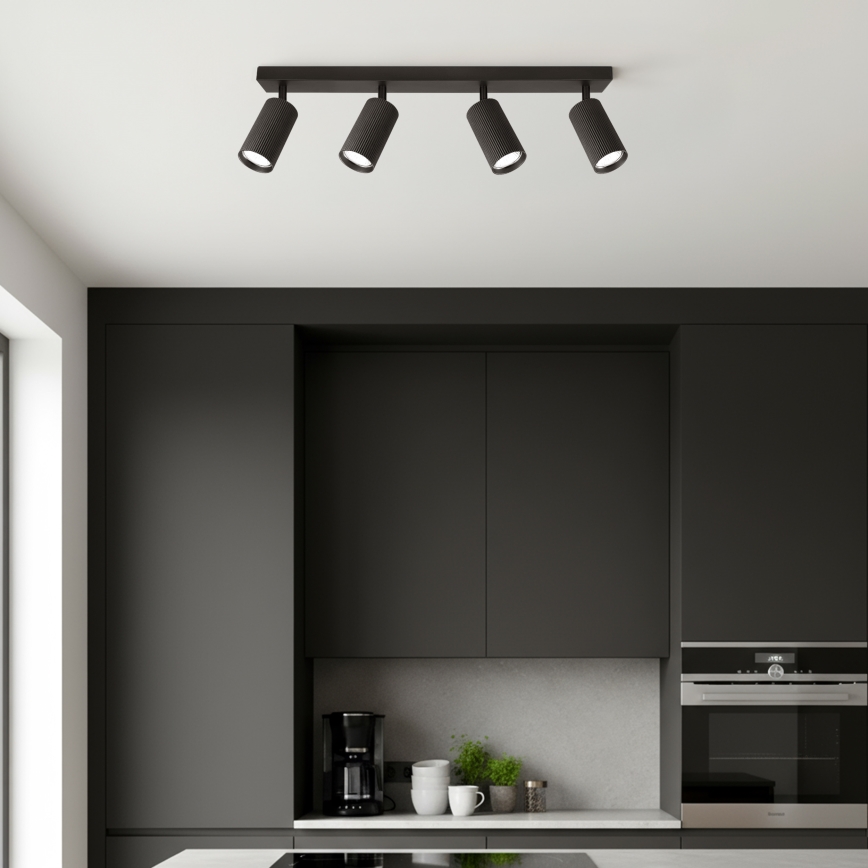 Brilagi - Spot LED RGBW à intensité variable SELE MODERN 4xGU10/4,8W/230V 3000K noir + télécommande