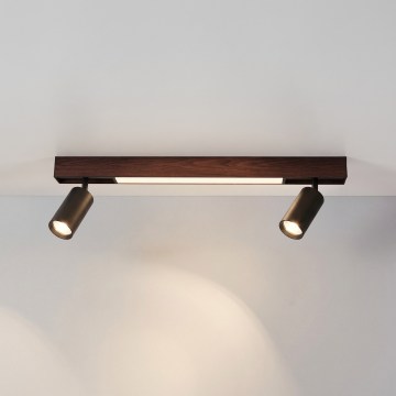 BRILAGI - Spot LED SELE 2xGU10/30W/230V + LED/15W noir/décor cerisier