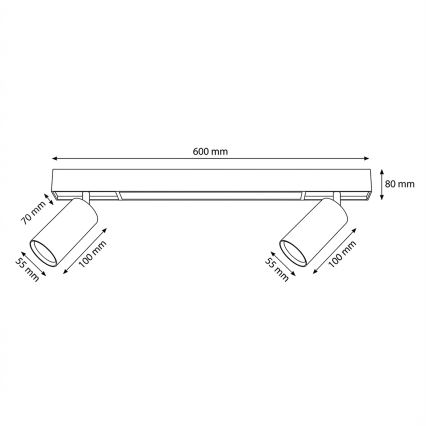 Brilagi - Spot LED SELE 2xGU10/30W/230V + LED/15W noir