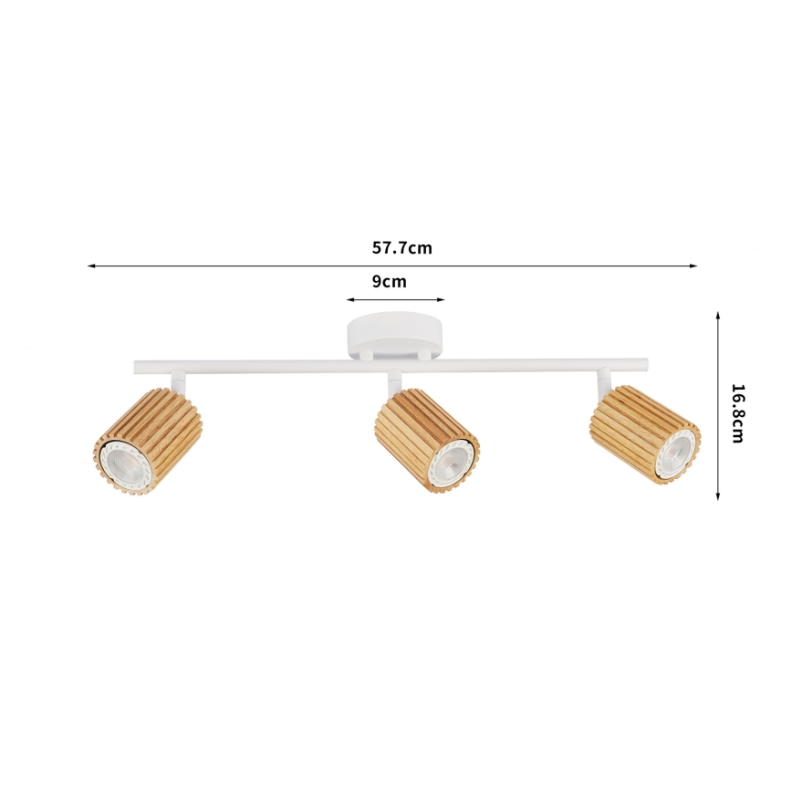 Brilagi - Spot MODERN WOOD 3xGU10/8W/230V bois/blanc