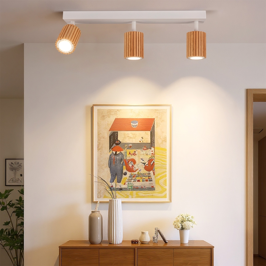 Brilagi - Spot MODERN WOOD 3xGU10/8W/230V bois/blanc