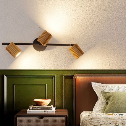Brilagi - Spot MODERN WOOD 3xGU10/8W/230V bois/noir