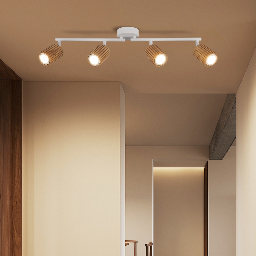 Brilagi - Spot MODERN WOOD 4xGU10/8W/230V bois/blanc