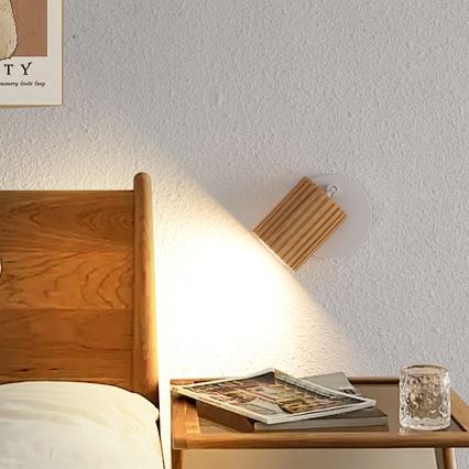 Brilagi - Spot mural MODERN WOOD 1xGU10/8W/230V bois/blanc