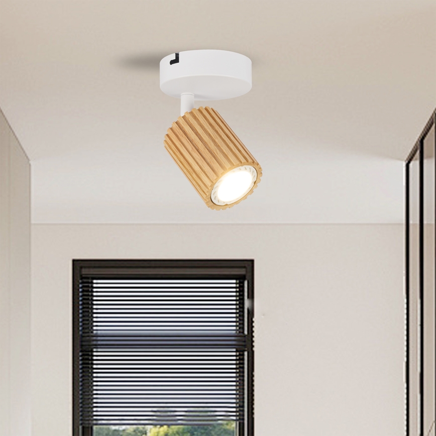 Brilagi - Spot mural MODERN WOOD 1xGU10/8W/230V bois/blanc