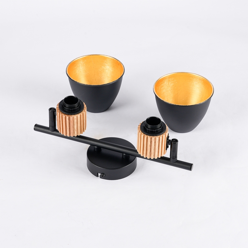 Brilagi - Spot ODENSE 2xE14/10W/230V bois d'hévéa/noir