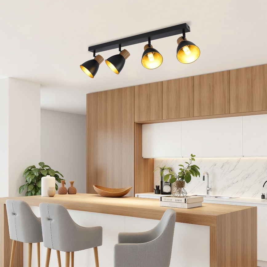 Brilagi - Spot ODENSE 4xE14/10W/230V hévéa/noir