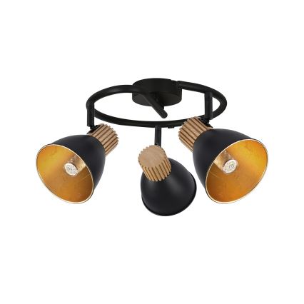 Brilagi - Spot orientable ODENSE 3xE14/10W/230V bois d'hévéa/noir
