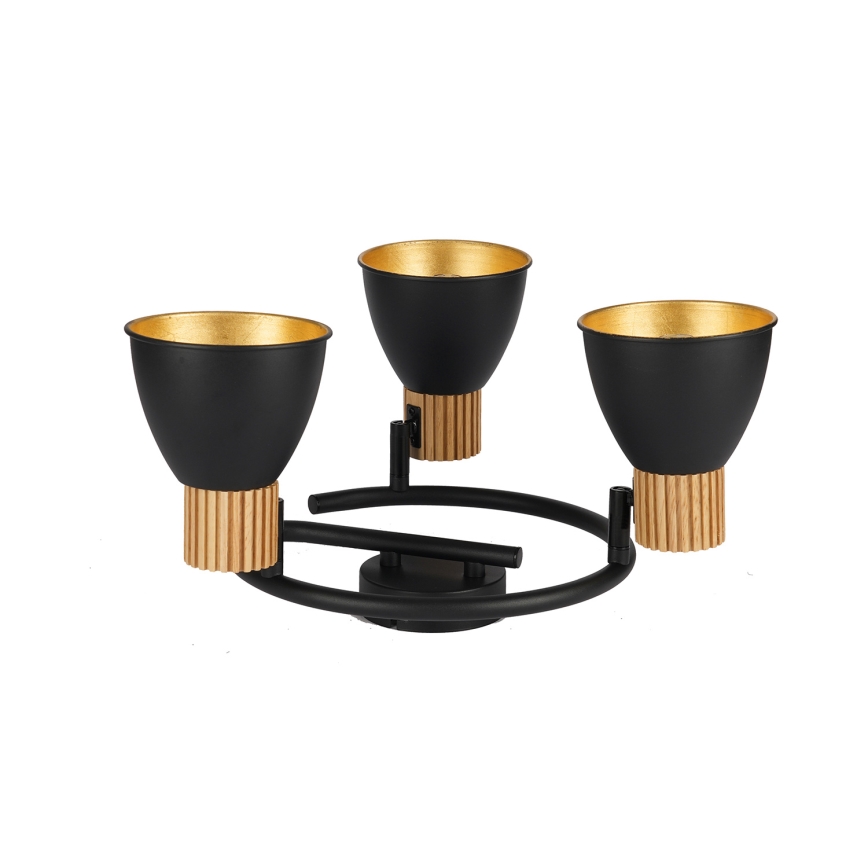 Brilagi - Spot orientable ODENSE 3xE14/10W/230V bois d'hévéa/noir