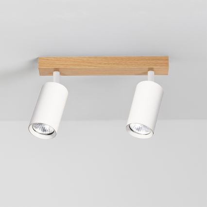 Brilagi - Spot orientable SELE 2xGU10/30W/230V blanc/finition chêne