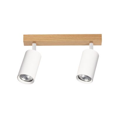 Brilagi - Spot orientable SELE 2xGU10/30W/230V blanc/finition chêne