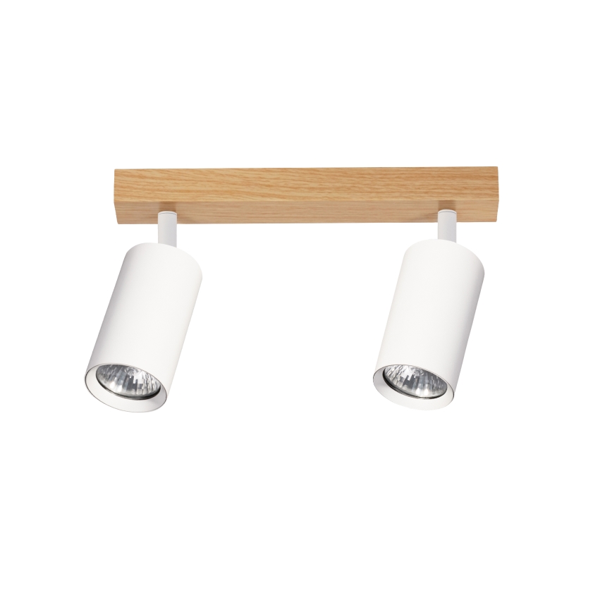 Brilagi - Spot orientable SELE 2xGU10/30W/230V blanc/finition chêne