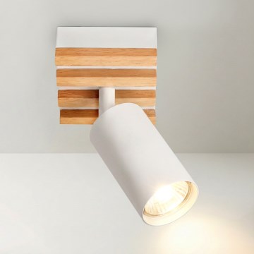 Brilagi - Spot orientable SELE WOOD 1xGU10/30W/230V blanc/bois