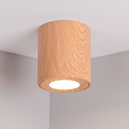 BRILAGI - Spot salle de bain MIA 1xGU10/30W/230V 84x80 mm décor en chêne IP44
