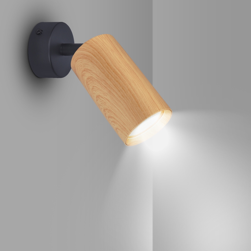 Brilagi - Spot SELE 1xGU10/30W/230V noir/décor en chêne