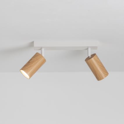 Brilagi - Spot SELE 2xGU10/30W/230V blanc/décor en chêne