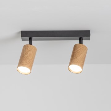 Brilagi - Spot SELE 2xGU10/30W/230V noir/décor en chêne