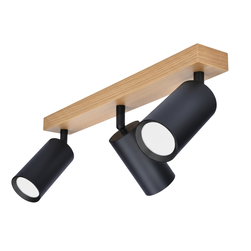 Brilagi - Spot SELE 3xGU10/30W/230V noir/décor chêne