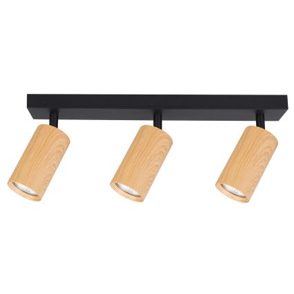 Brilagi - Spot SELE 3xGU10/30W/230V noir/décor en chêne