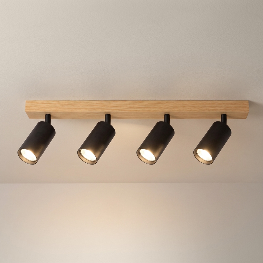 Brilagi - Spot SELE 4xGU10/30W/230V noir/décor chêne