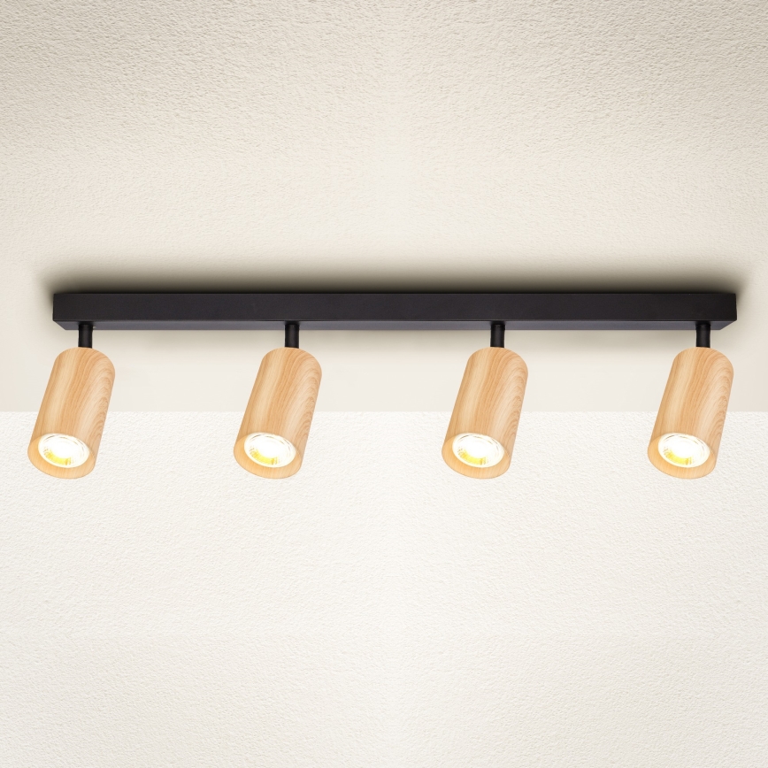 Brilagi - Spot SELE 4xGU10/30W/230V noir/décor en chêne