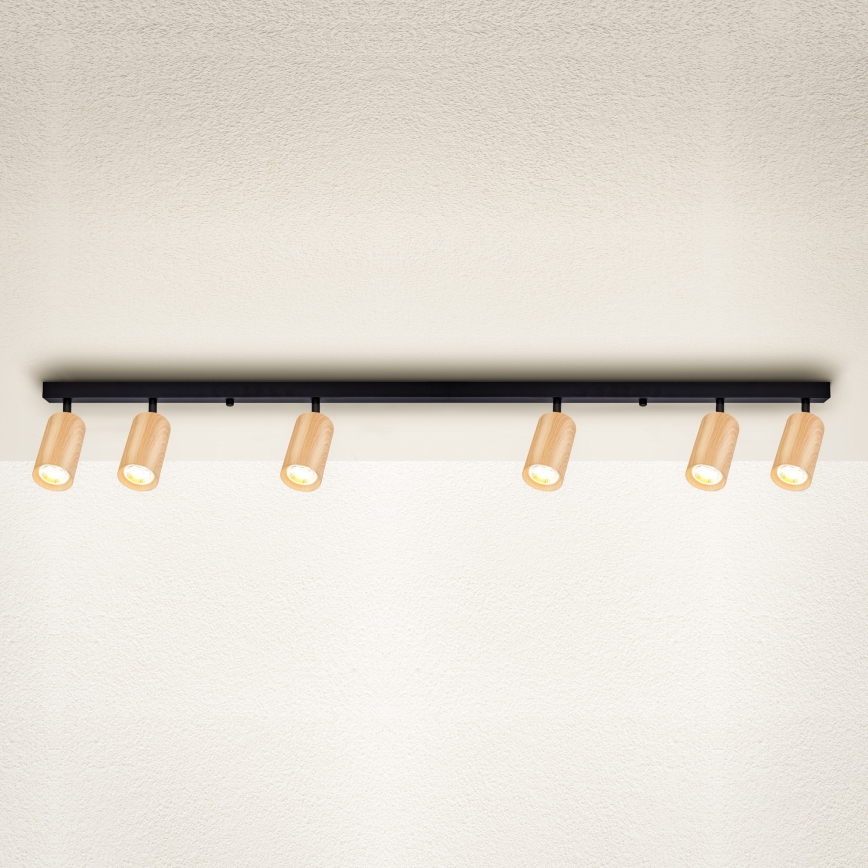Brilagi - Spot SELE 6xGU10/30W/230V noir/décor en chêne