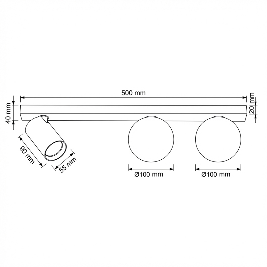 Brilagi - Spot SELE BALL 1xGU10/30W/230V + 2xG9/10W beige