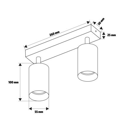 Brilagi - Spot SELE DIAMANT 2xGU10/30W/230V noir