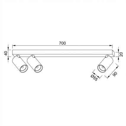 Brilagi - Spot SELE LONG 3xGU10/30W/230V blanc