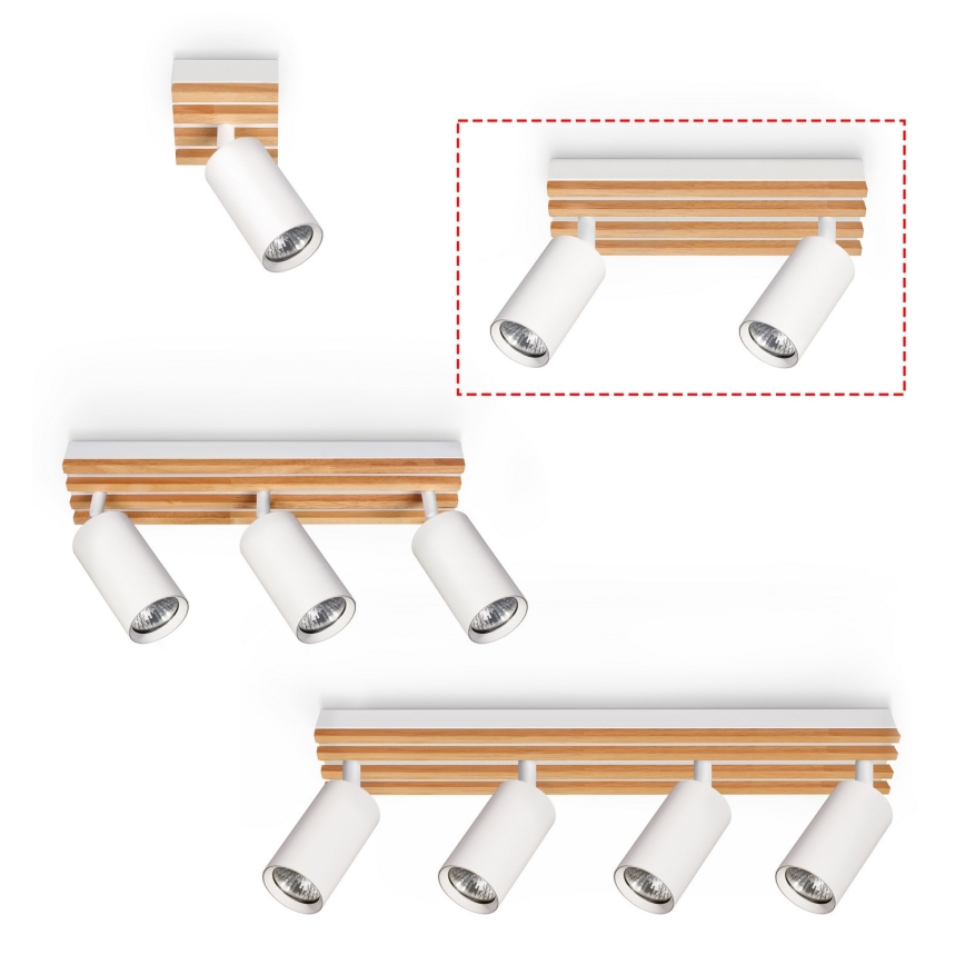 Brilagi - Spot SELE WOOD 2xGU10/30W/230V blanc/bois